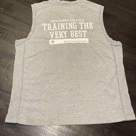 VTG Y2K A&F Men’s Abercrombie & Fitch Gray Athletic Sleeveless Muscle Tank Shirt - Picture 3 of 16